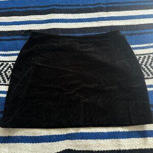 Vintage Express Black Velvet Mini Skirt